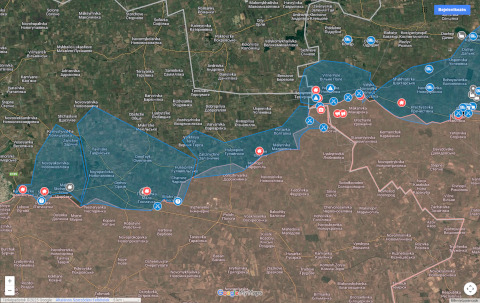 Frontline changes in Zaporizhzhia oblast, 2023 June 4